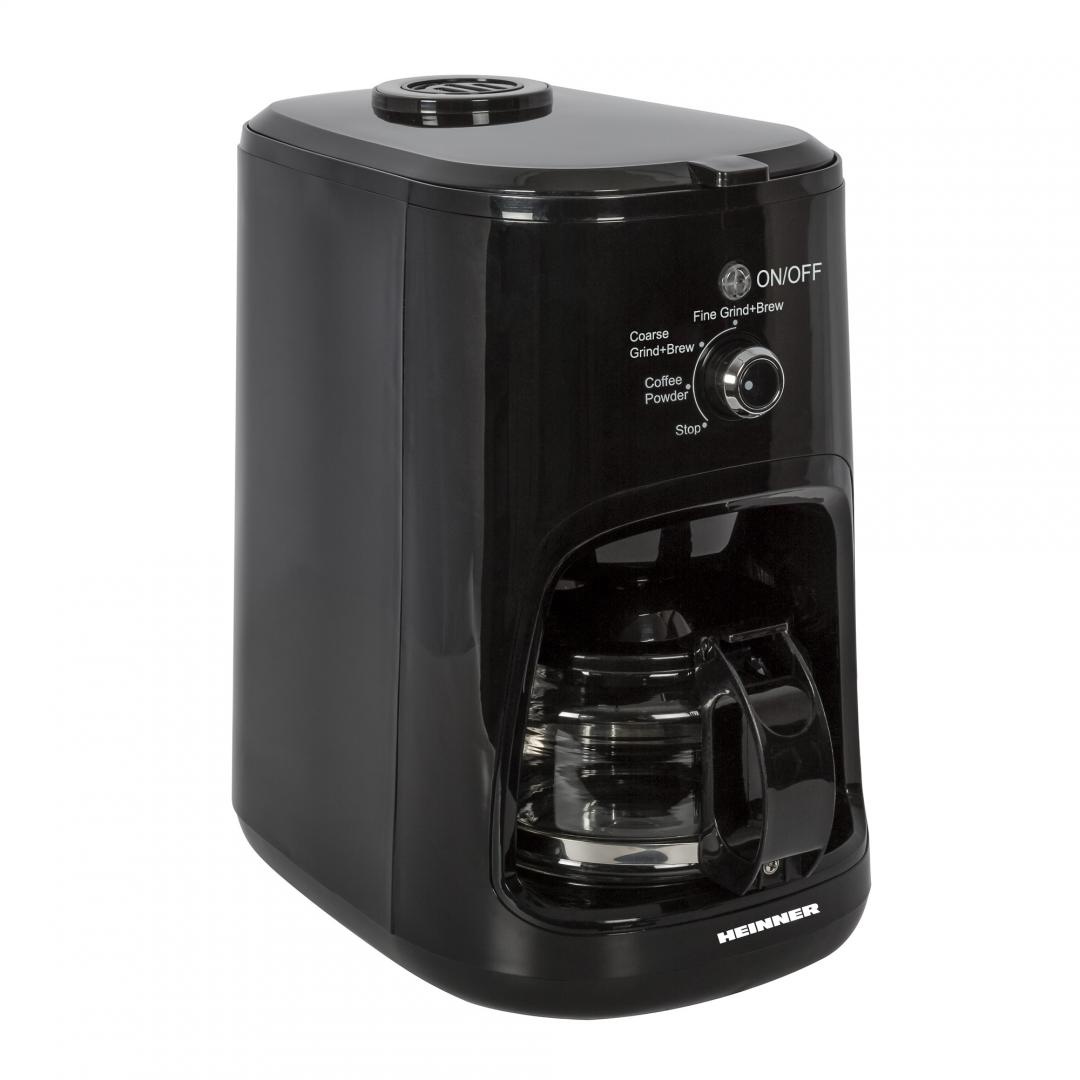 RESIGILAT - CAFETIERA CU RASNITA HEINNER HCM-900RBK, Putere 900W, Capacitate: 0.6L, Rasnita incorporata, Negru