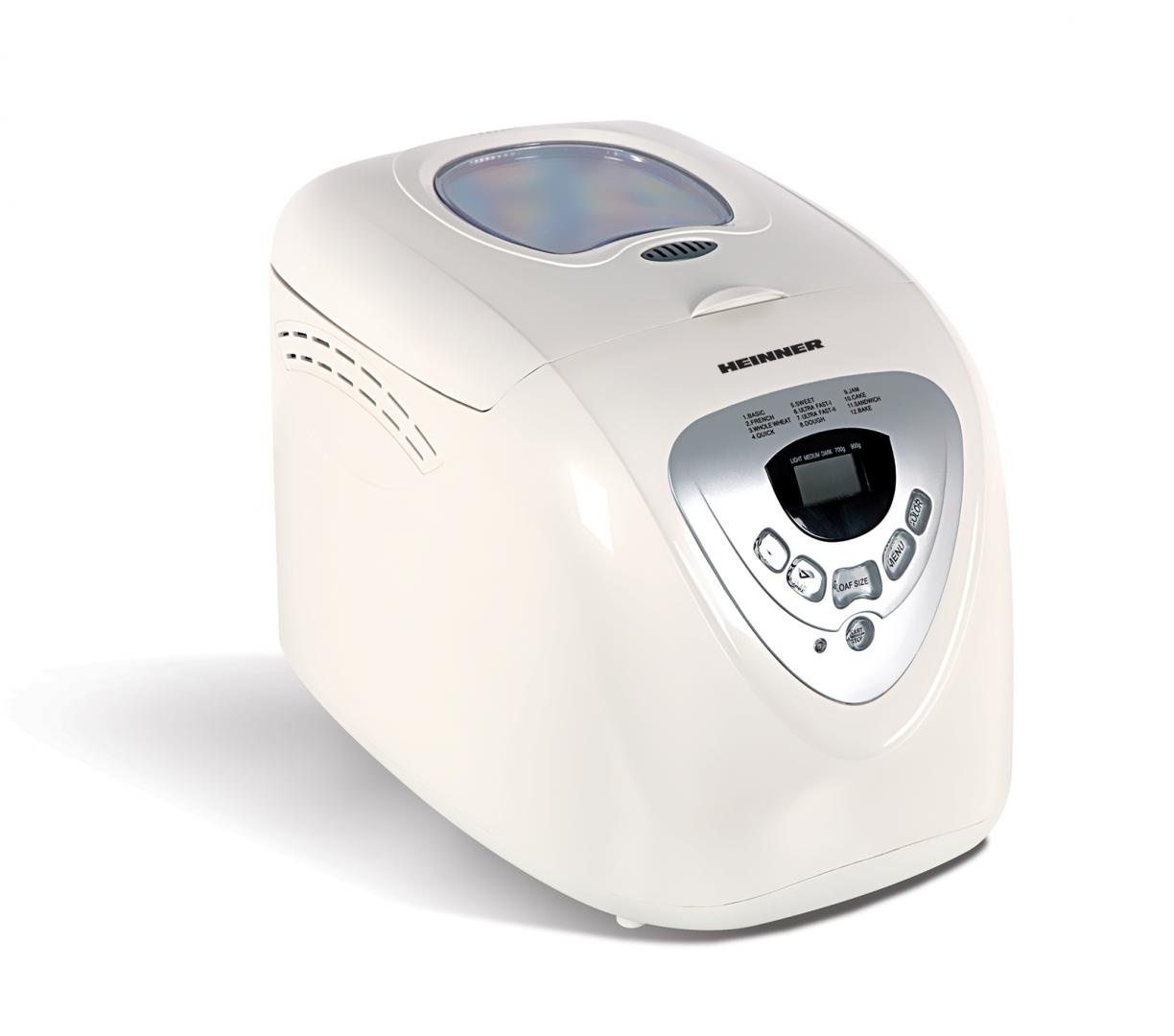 RESIGILAT - MASINA DE PAINE HEINNER HBM-690W, Putere 600W, Capacitate 750-900g, 12 programe, Alb