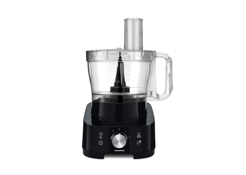 Robot de bucatarie Heinner Cookery Chef HFP-1000BK, 1000W, blender si rasnita incluse, capacitate bol 3.5L, capacitate blender 1.8L, 2 viteze +