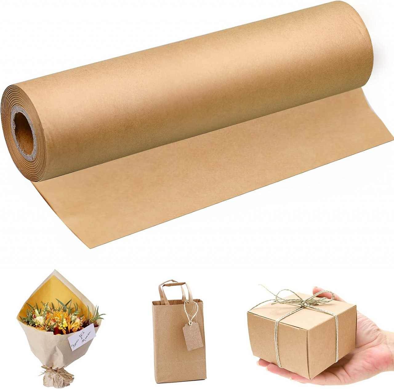 Rola de hartie pentru ambalaj TDDL, natur, 30 m x 30 cm