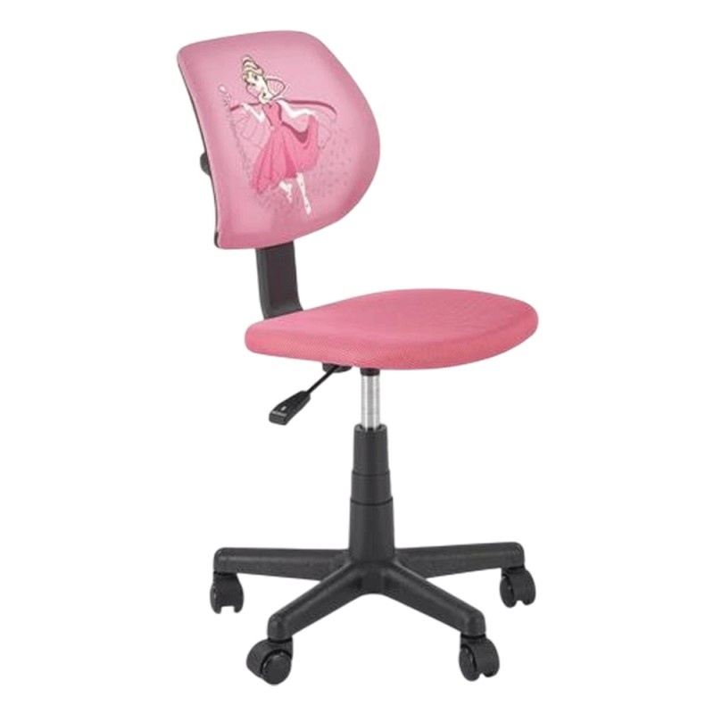 Scaun birou copii HM Bingo, stofa, baza polipropilena, inaltime reglabila, rotatie 360°, sarcina maxima 70 kg, roz