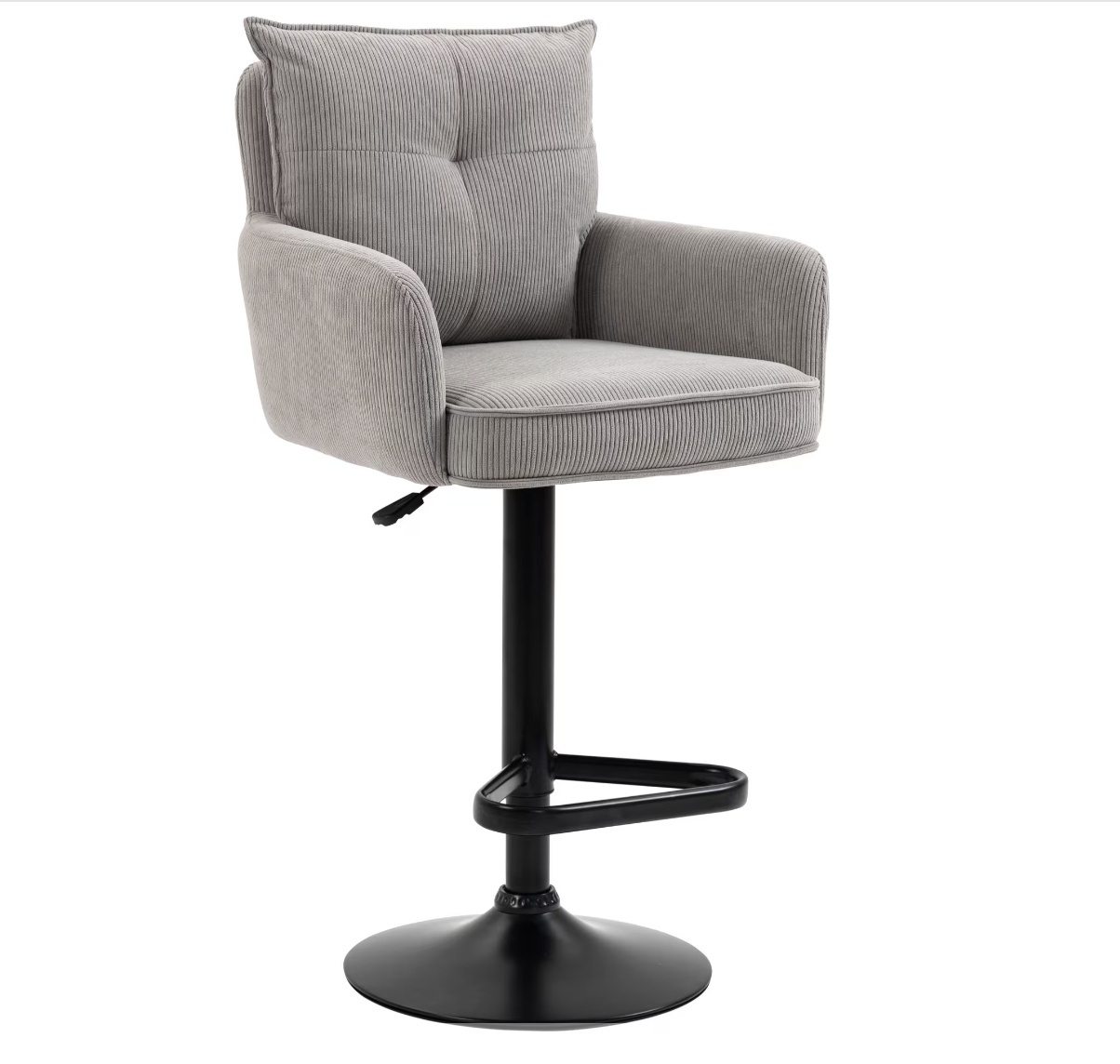 Scaun de bar rotativ Novel Cord Black, 54/98-120/58 cm