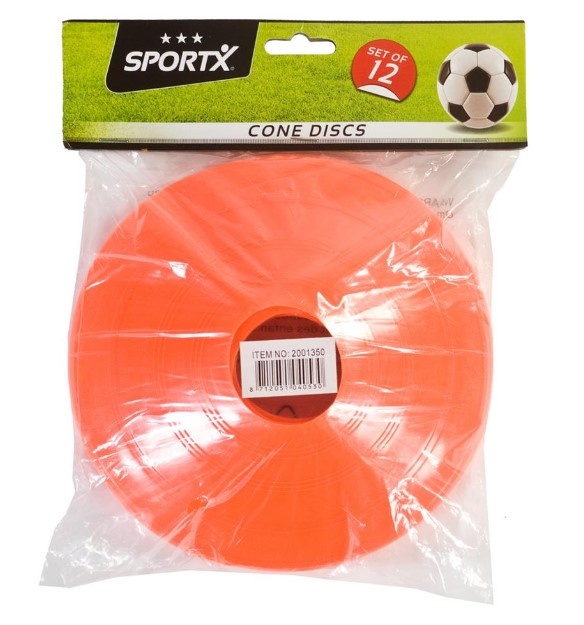 Set 12 conuri fotbal SportX, pentru copii, portocalii