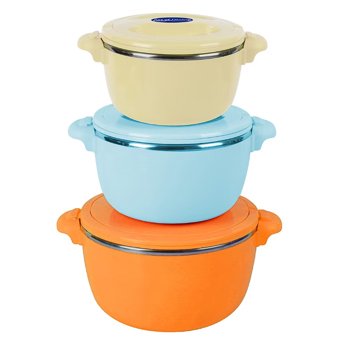 Set 3 caserole termice Art of dining by HEINNER Belly Orange, 2+4+6L, portocaliu, Resigilat, Grad B