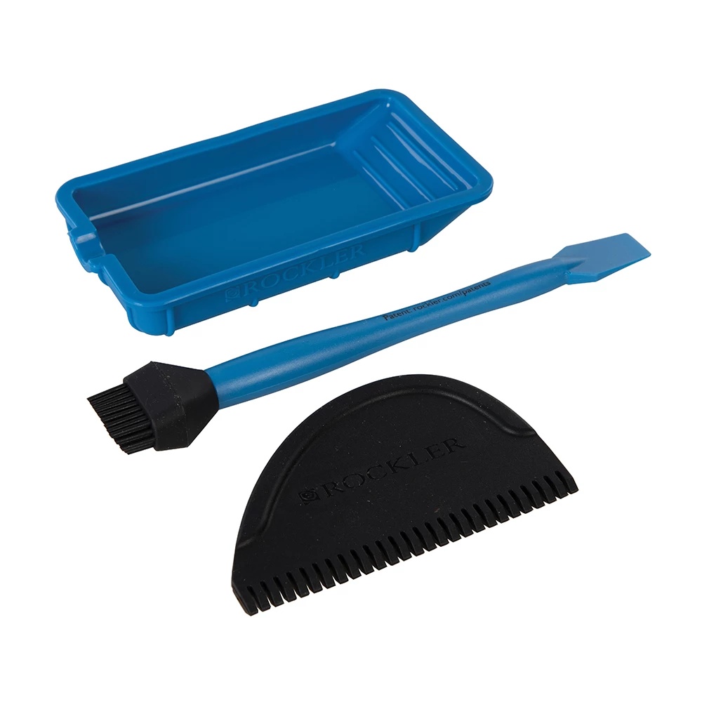 Set 3 piese pentru distribuire lipici, Rockler, Silicon, 64x102mm, Negru/Albastru