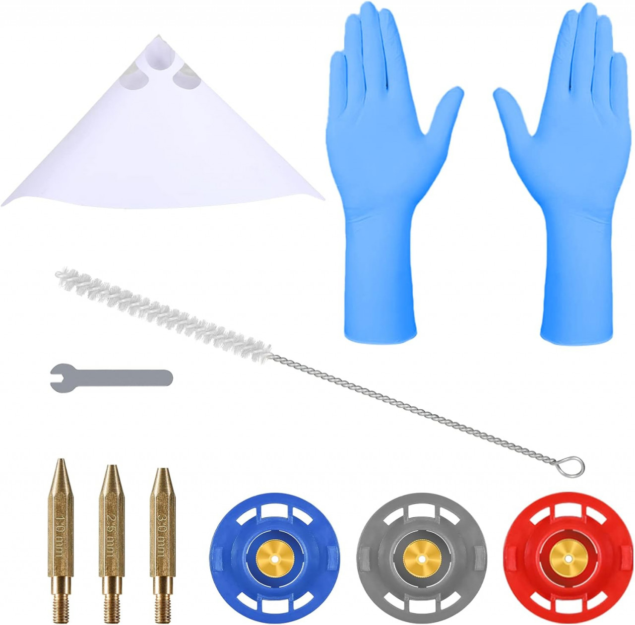 Set accesorii pentru pistolul de vopsit Fancyall, nitril/plastic/metal, multicolor, 10 piese