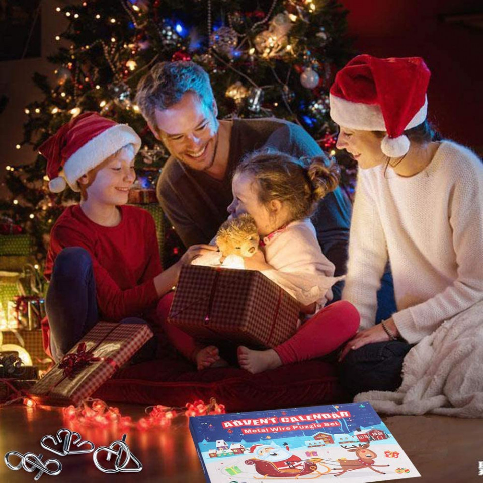 Poze Set calendar de advent Kohmui, metal, argintiu, 24 piese