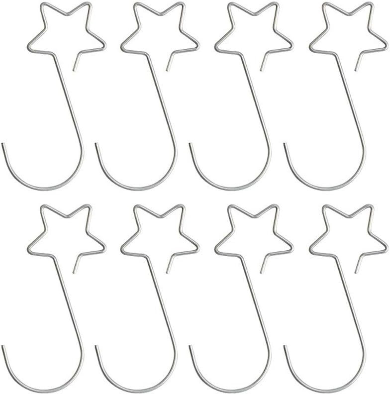 Set de 100 carlige pentru decoratiuni de Craciun, metal, argintiu, 50 x 20 mm
