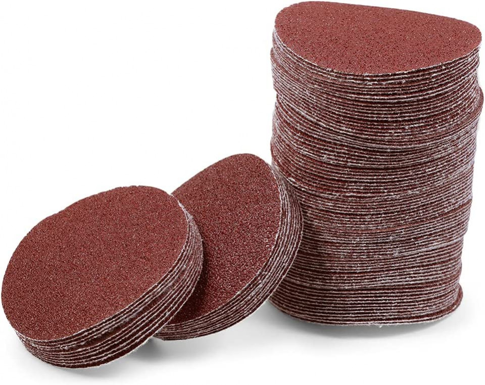 Set de 100 de discuri abrazive Leontool, oxid de aluminiu, rosu, 60, 7,5 cm 100