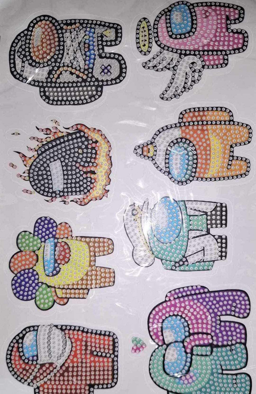 Set de 16 autocolante cu diamante pentru copii BJ , hartie, rasina, multicolor