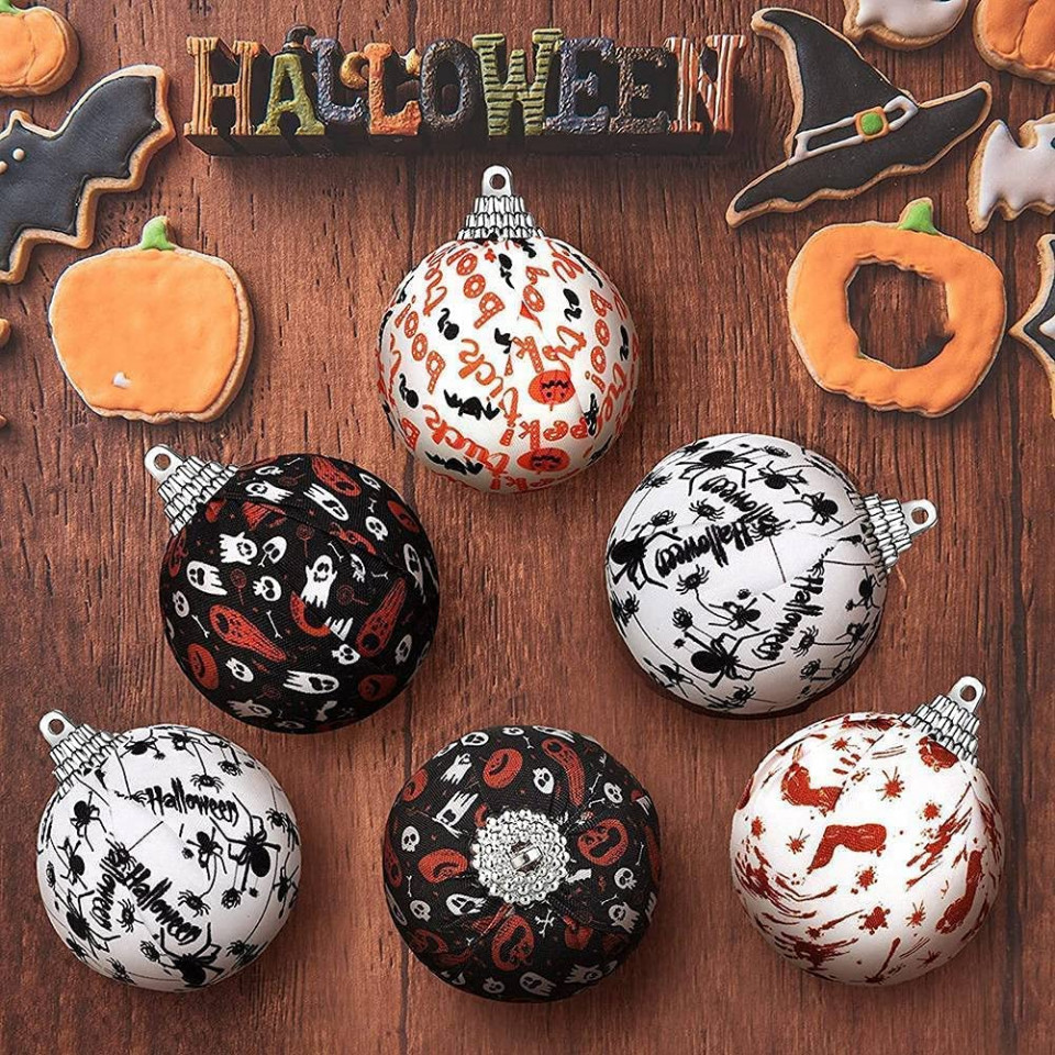Set de 16 globuri pentru Halloween Haugo, multicolor, spuma/textil, 5 cm