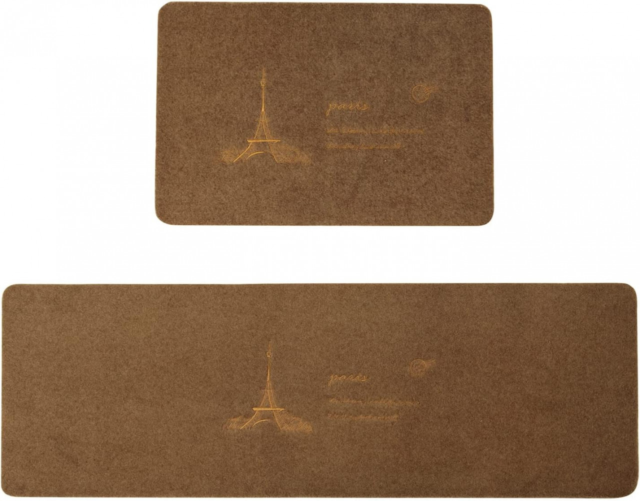 Set de 2 covoare GoGou, cauciuc, maro, 40 x 120/40 x 60 cm