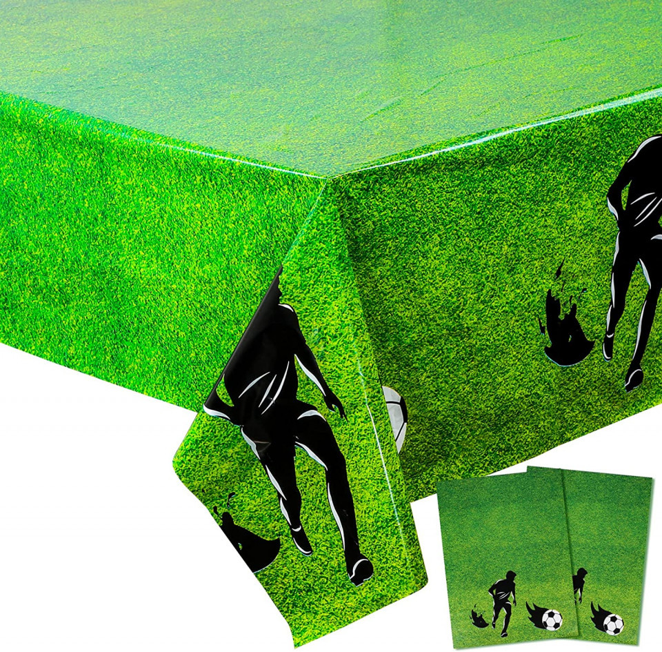 Set de 2 fete de masa de unica folosinta Qpout, polipropilena, verde/negru, 132 x 220 cm 132 imagine 2022