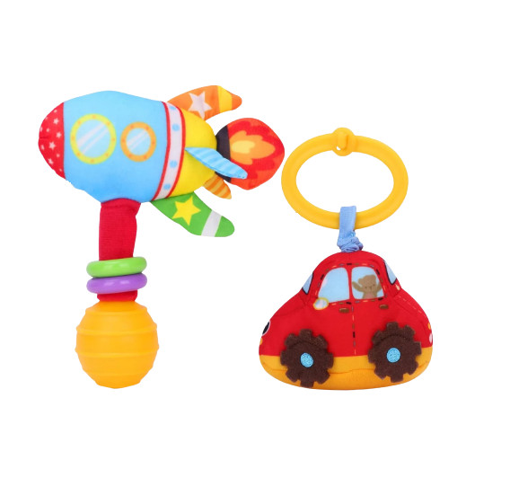 Set de 2 jucarii senzoriale Montessori pentru bebelusi Rxyyos, plus/plastic, multicolor, 0-9 luni, 12 x 14 x 4 cm