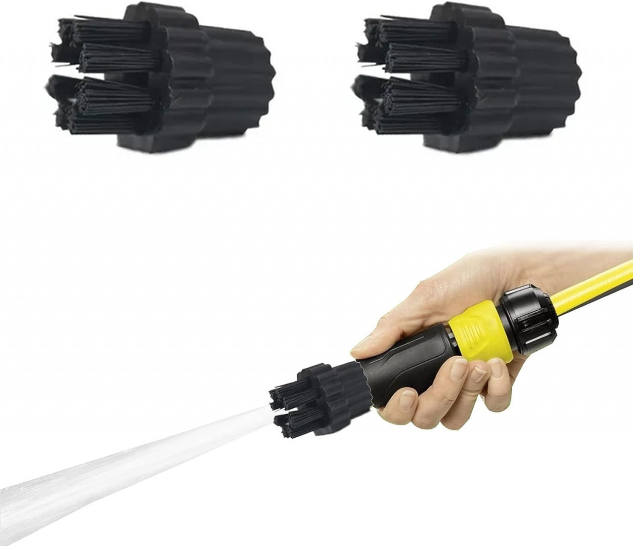 Set de 2 perii de curatare pentru aparatul cu abur TUKNN, plastic, negru,