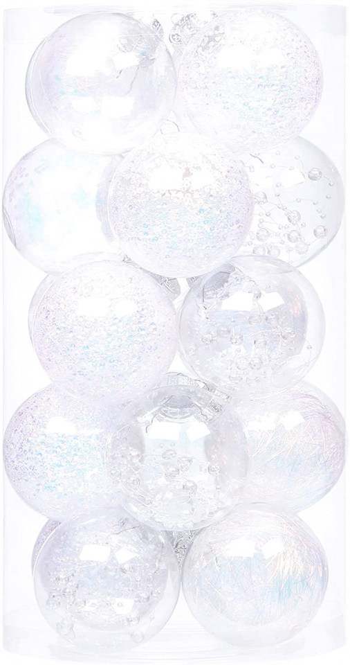 Set de 20 de globuri de Craciun Sea Team, plastic, transparent, 8 cm chilipirul-zilei.ro imagine 2022