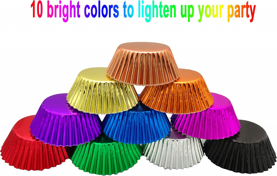 Poze Set de 200 forme pentru briose Mombake, hartie, multicolor, 5 x 7,6 x 3,1 cm
