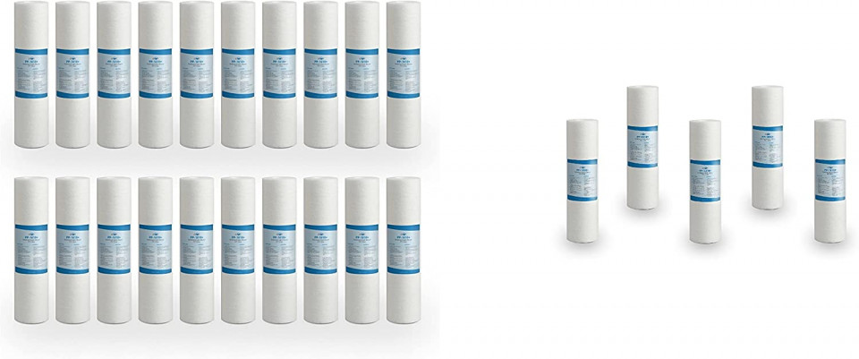 Set de 25 filtre pentru apa BELLEROPHON, polipropilena, 10 microni, alb, 250 x 60 cm 250 imagine model 2022