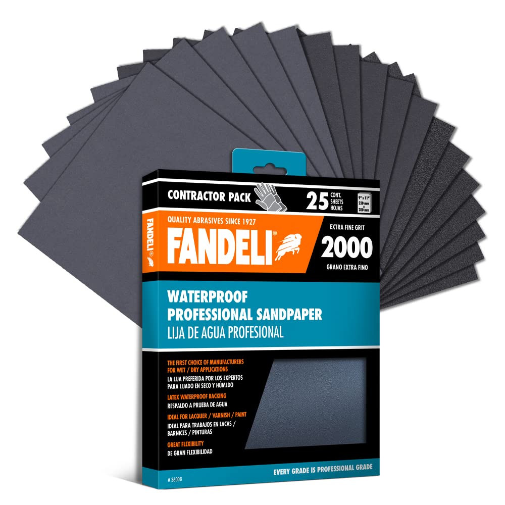 Set de 25 smirghele Fandeli, hartie, gri, 23 x 28 cm