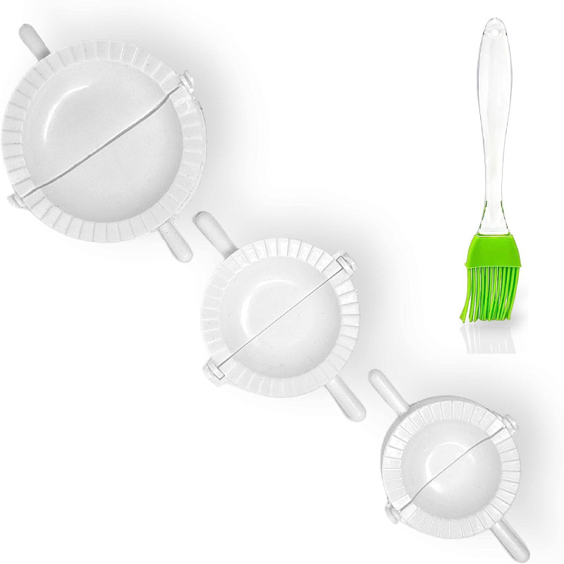 Set de 3 matrite si o pensula pentru galuste OFERTAS Y REBAJAS, plastic, alb, 7/8/10 cm