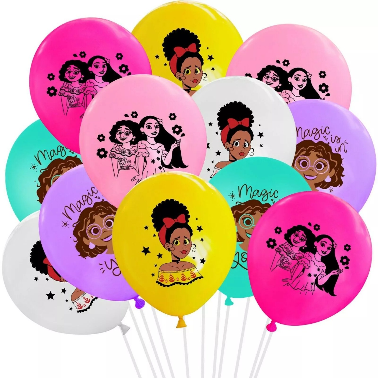 Set de 30 baloane Hilloly, latex, multicolor, 30,4 cm