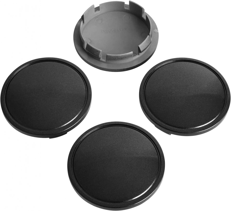 Set de 4 capace centrale pentru roti KitsPro, ABS/metal, gri, 56 mm/ 66 mm