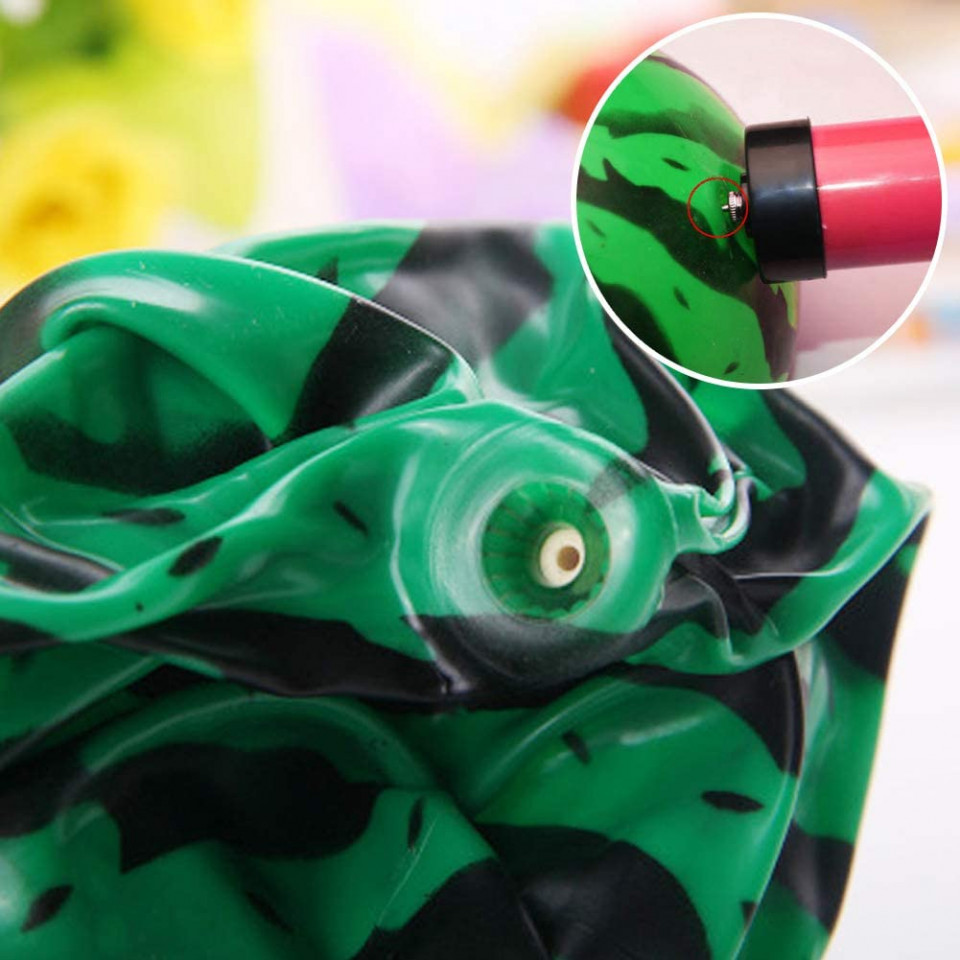 Poze Set de 4 mingi pentru plaja cu pompa BESTZY, PVC, verde/negru/rosu, 20 cm