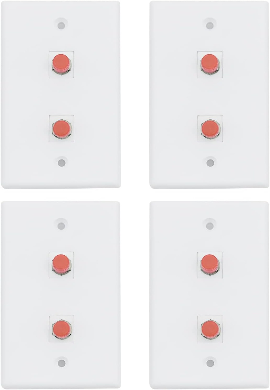 Set de 4 panouri cu 2 porturi pentru fibra optica cu adaptor FC SMF/MMF 10Gtek, plastic, alb/portocaliu