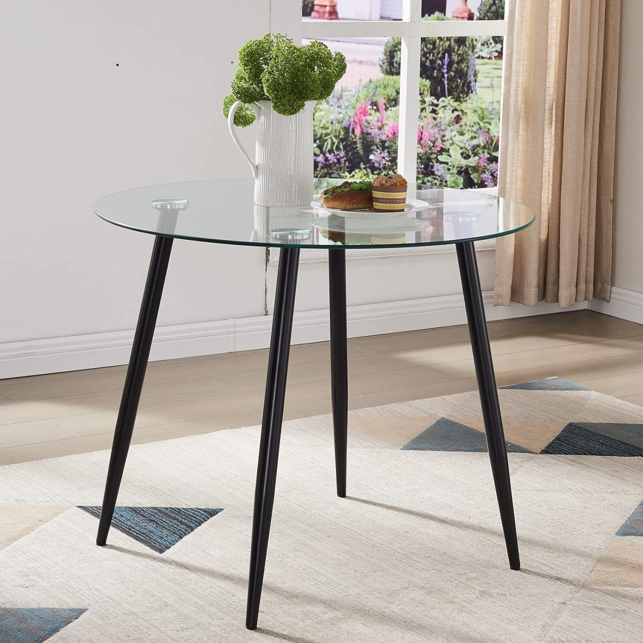 Set de 4 picioare pentru masa SICOTAS, metal, negru, 90 cm