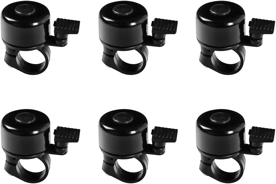 Set de 6 sonerii pentru bicicleta Helweet, aluminiu/plastic, negru, 50 x 55 mm