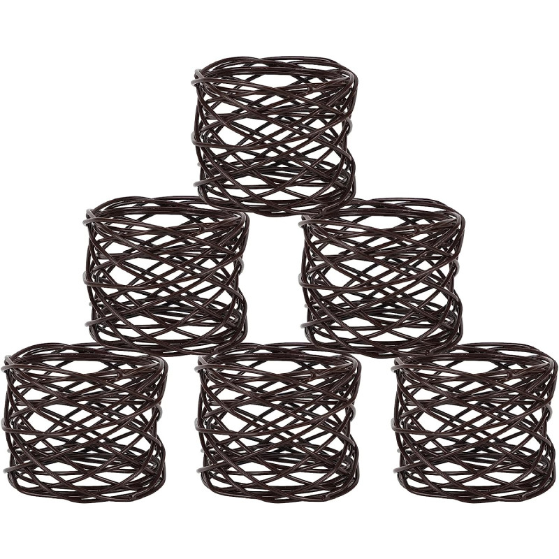 Set de 6 suporturi decorative pentru servetele India Artistic, aliaj, negru, 6,3 x 2,5 cm
