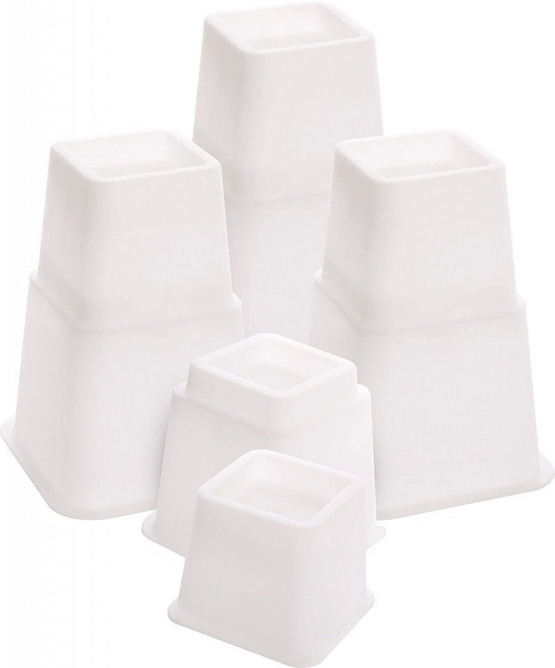 Set de 8 inaltatoare pentru mobilier Utopia, plastic, alb, 8 cm / 13 cm