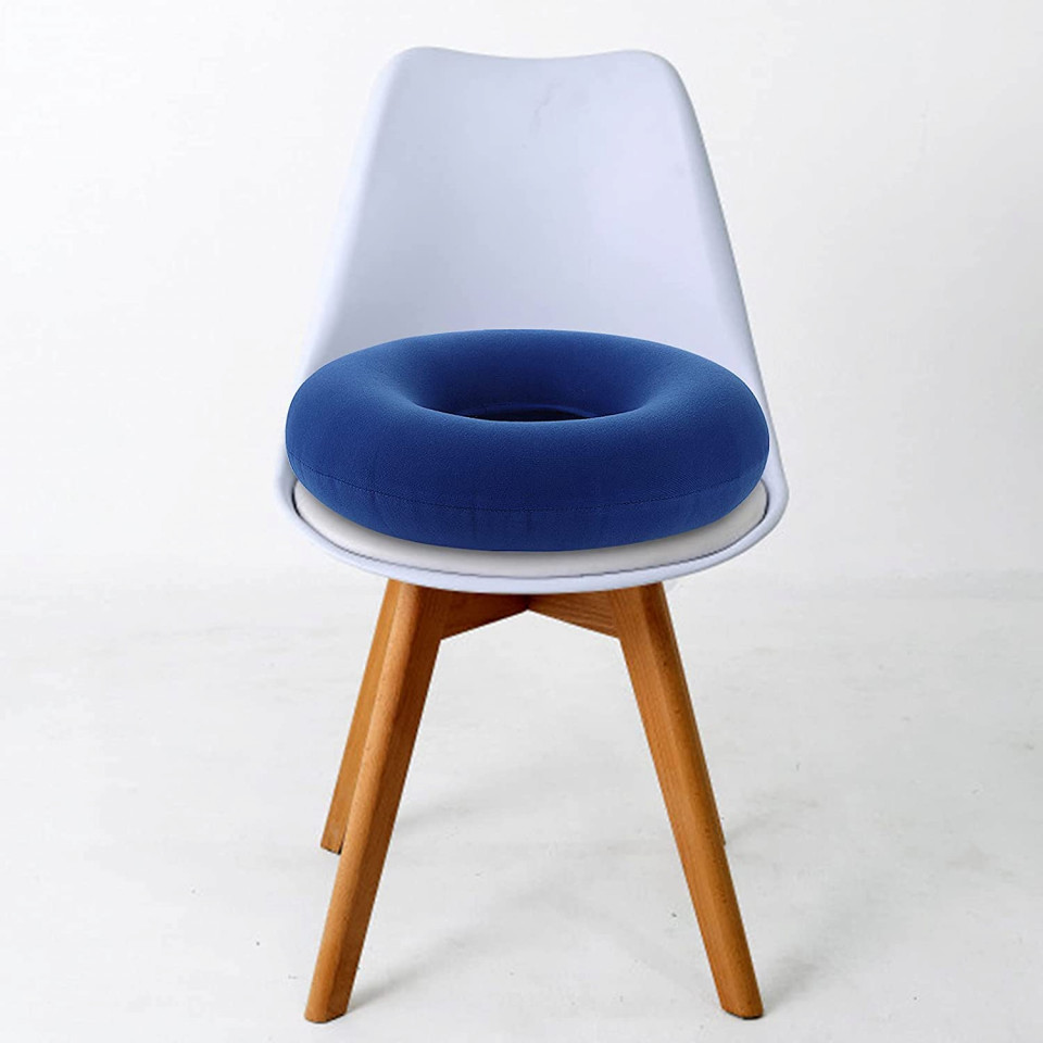 Set perna gonflabila pentru scaun cu pompa Meiwo, albastru, catifea/PVC, 35 cm