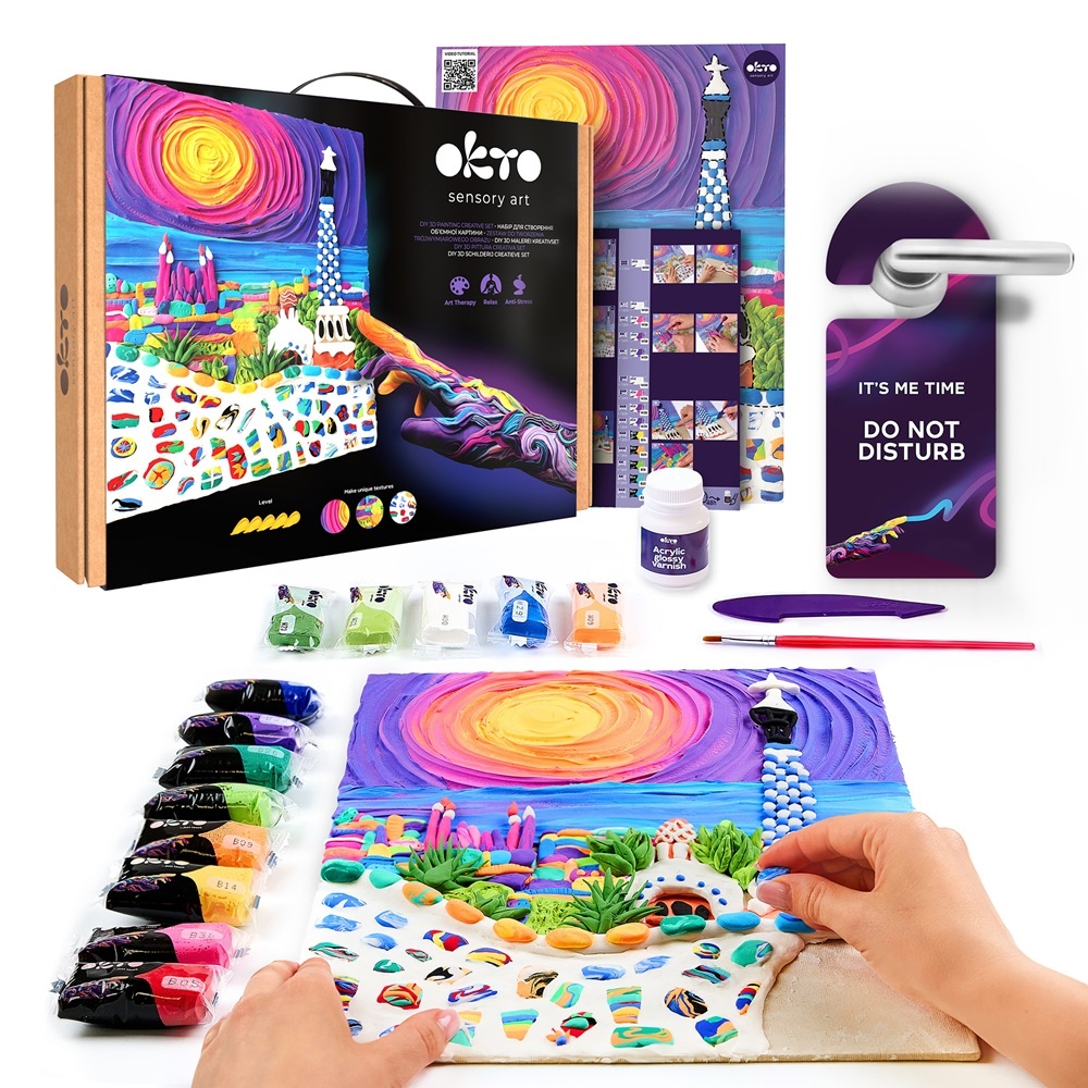 Set pictura 3D cu argila usoara, 30*40cm - Park Guell Barcelona