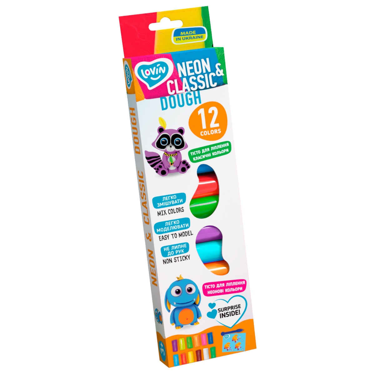 Set plastilina Lovin 12pcs*15gr - Neon&Classic