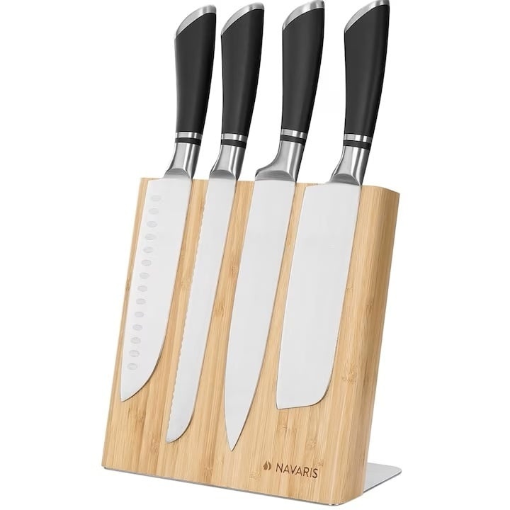 Suport cutite Navaris, magnetic, din lemn, 23x22.5 cm, Resigilat, Grad A