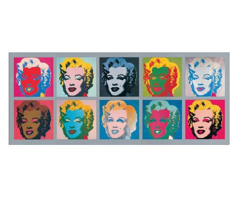 Tablou Ten Marilyns, MDF, multicolor, 56 x 134 cm chilipirul-zilei.ro