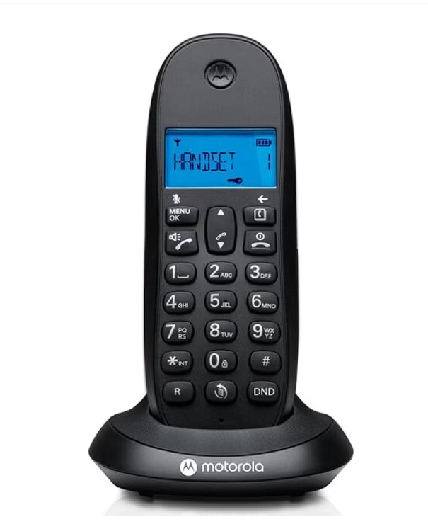 Telefon fix fara fir Motorola DECT C1001CB+, Negru, Resigilat, Grad A