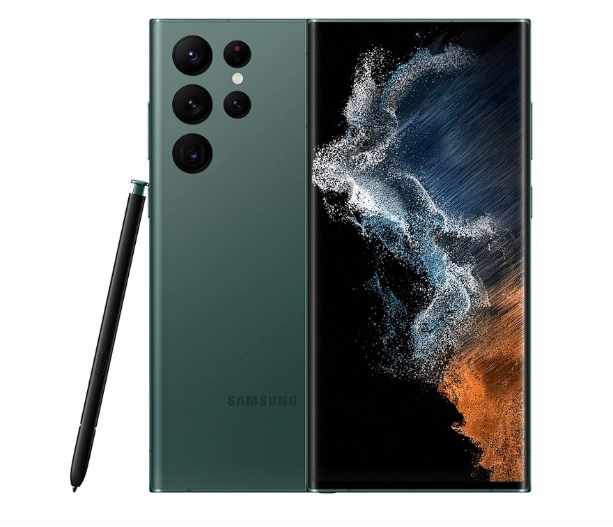 Telefon mobil Samsung Galaxy S22 Ultra, Dual SIM, 256GB, 12GB RAM, 5G, Green, Resigilat, Grad B