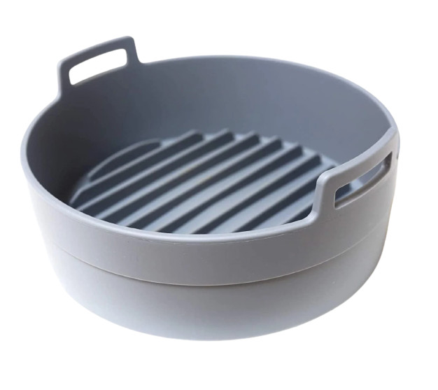 Vas pentru friteuza cu aer cald Prumi, silicon, gri, 19 x 6 cm