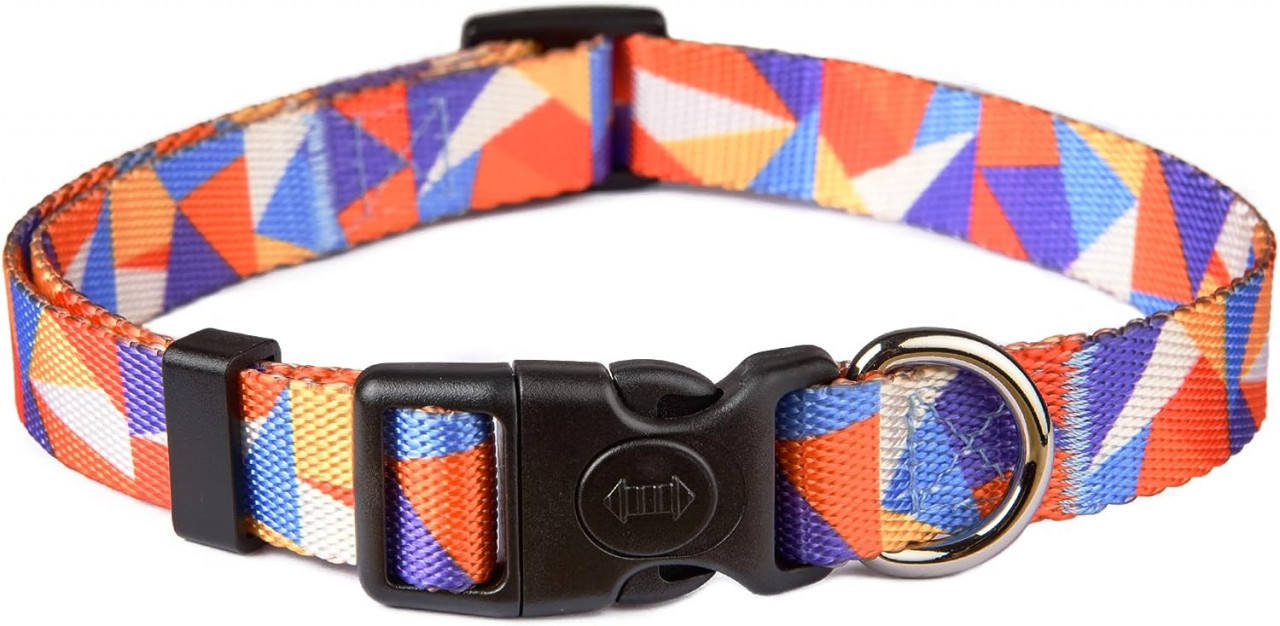 Zgarda reglabila pentru caini ASTORPET, poliester/metal/plastic, multicolor, marimea M