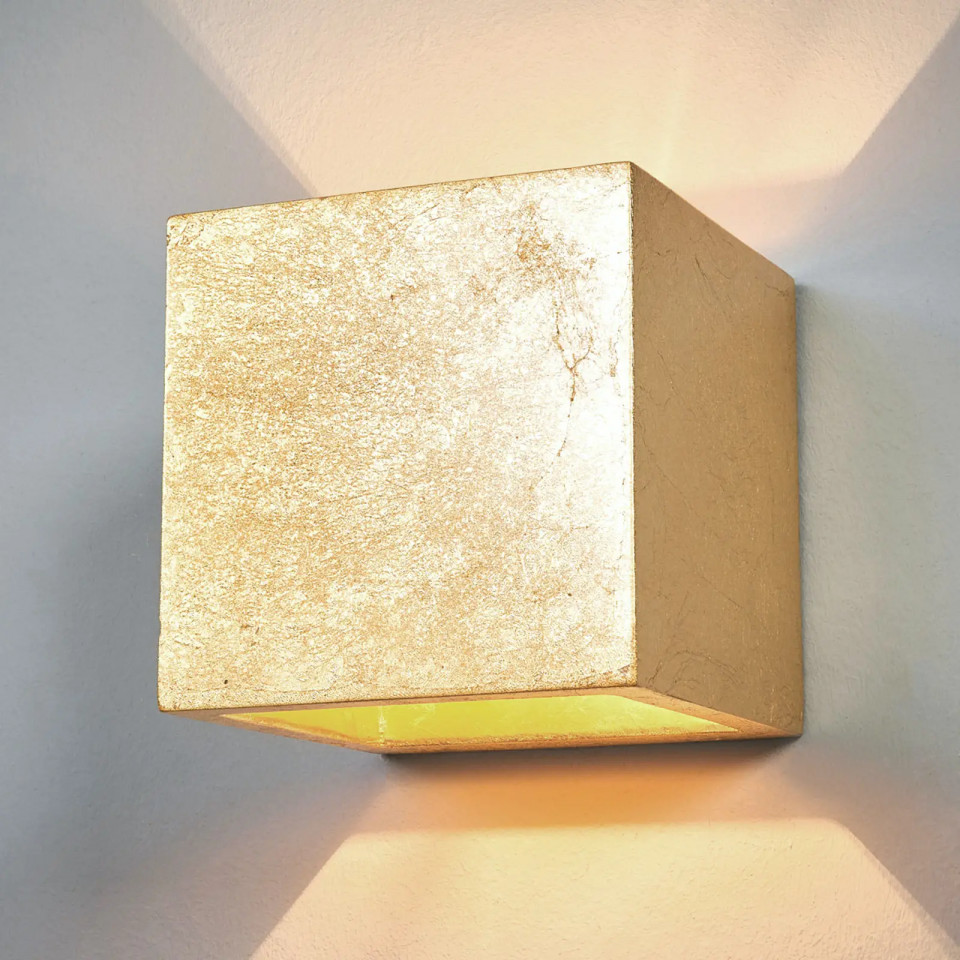 Aplica de perete Yade, metal/ipsos, auriu, 11,5 x 11,5 x 11,5 cm 115 imagine noua