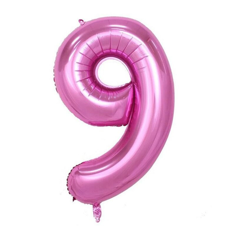 Balon aniversar Haioo, cifra 9, roz, 66 cm chilipirul-zilei.ro/