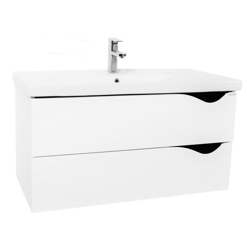 Baza si lavoar baie GN0971 - 80 cm, suspendat, alb