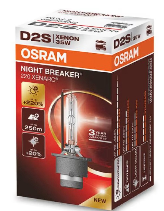 Bec auto far Xenon Osram D2S Night Breaker Laser +220%, 35W, P32d-2 , cutie 1buc, Resigilat, Grad A