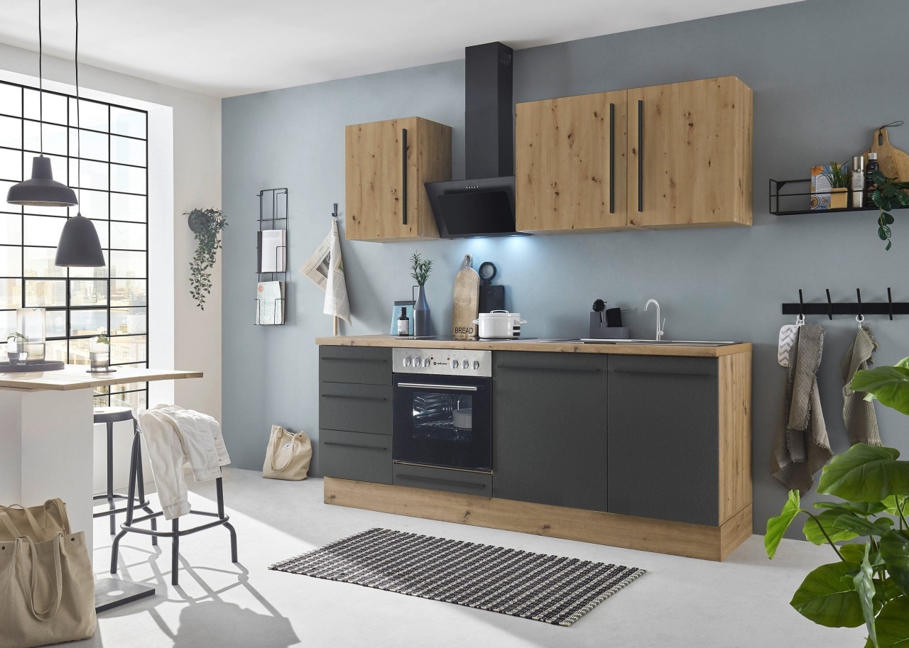 Bucătărie Modulară KS-Florida fără Electrocasnice – Design Modern cu Dulapuri Spațioase, 220 cm lățime