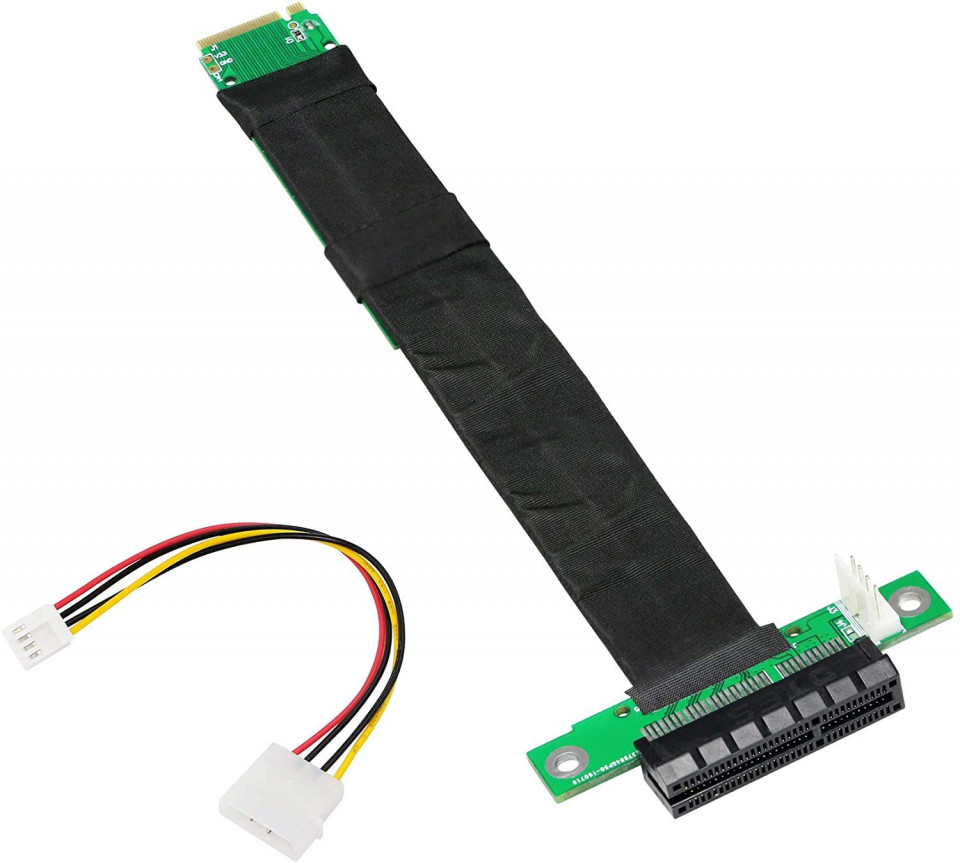 Cablu de extensie M.2 la PCI-E X4 SinLoon, negru/verde, 18 cm Accesorii imagine noua idaho.ro