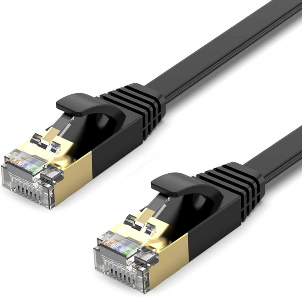 Cablu internet STP pentru computer/router, 10Gbps, negru, 5 m Accesorii IT 2023-09-25 3