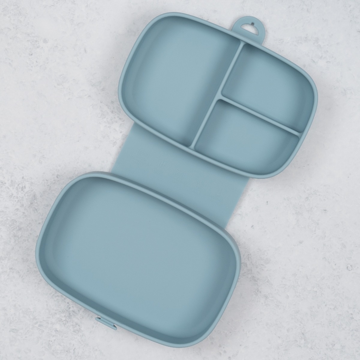 Caserola compartimentata din silicon cu ventuza, AppeKids Magic Box - Aqua Blue