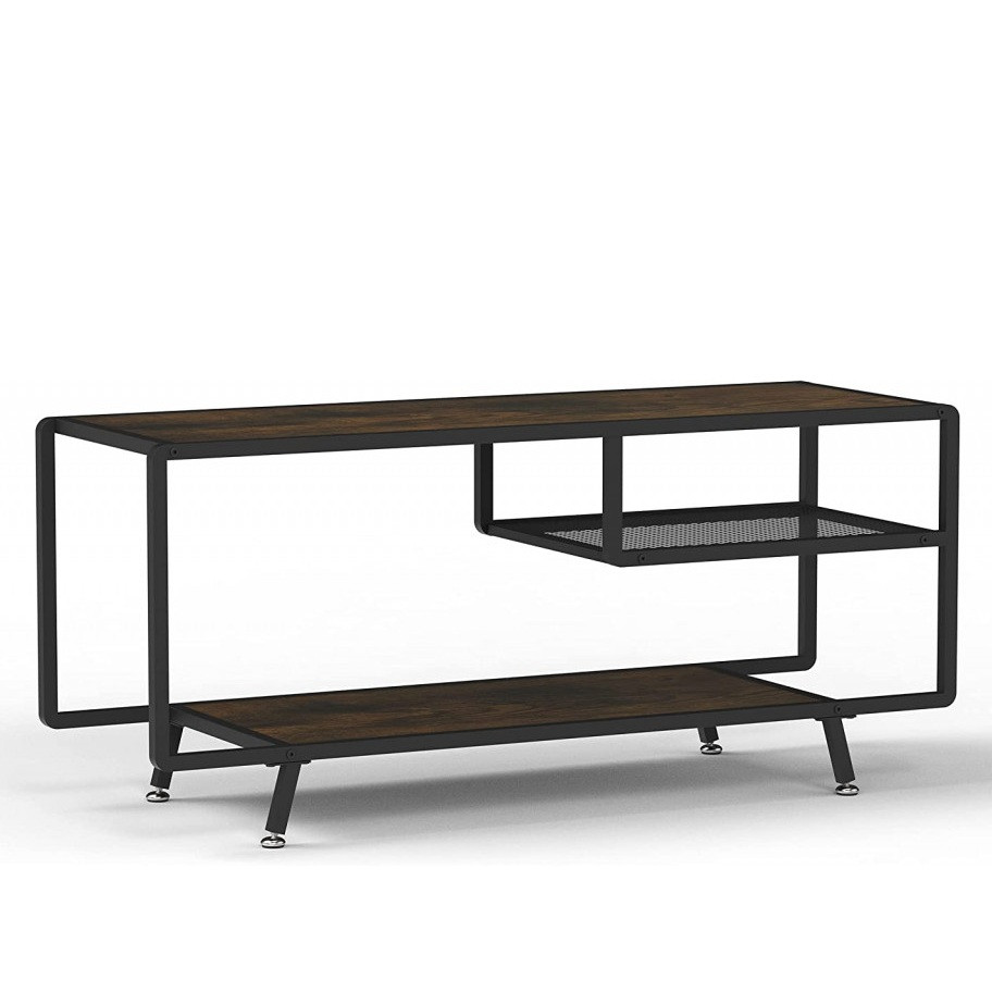 Comoda TV ANYHI, metal/MDF, negru/maro rustic, 53 x 40 x 120 cm Comode TV 2023-09-25